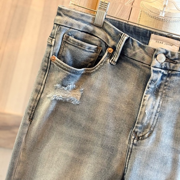 Dear John Pixie Skinny Distressed  Denim Jeans. Raw Hem Light Wash Women’s Sz-31 - Picture 7 of 8